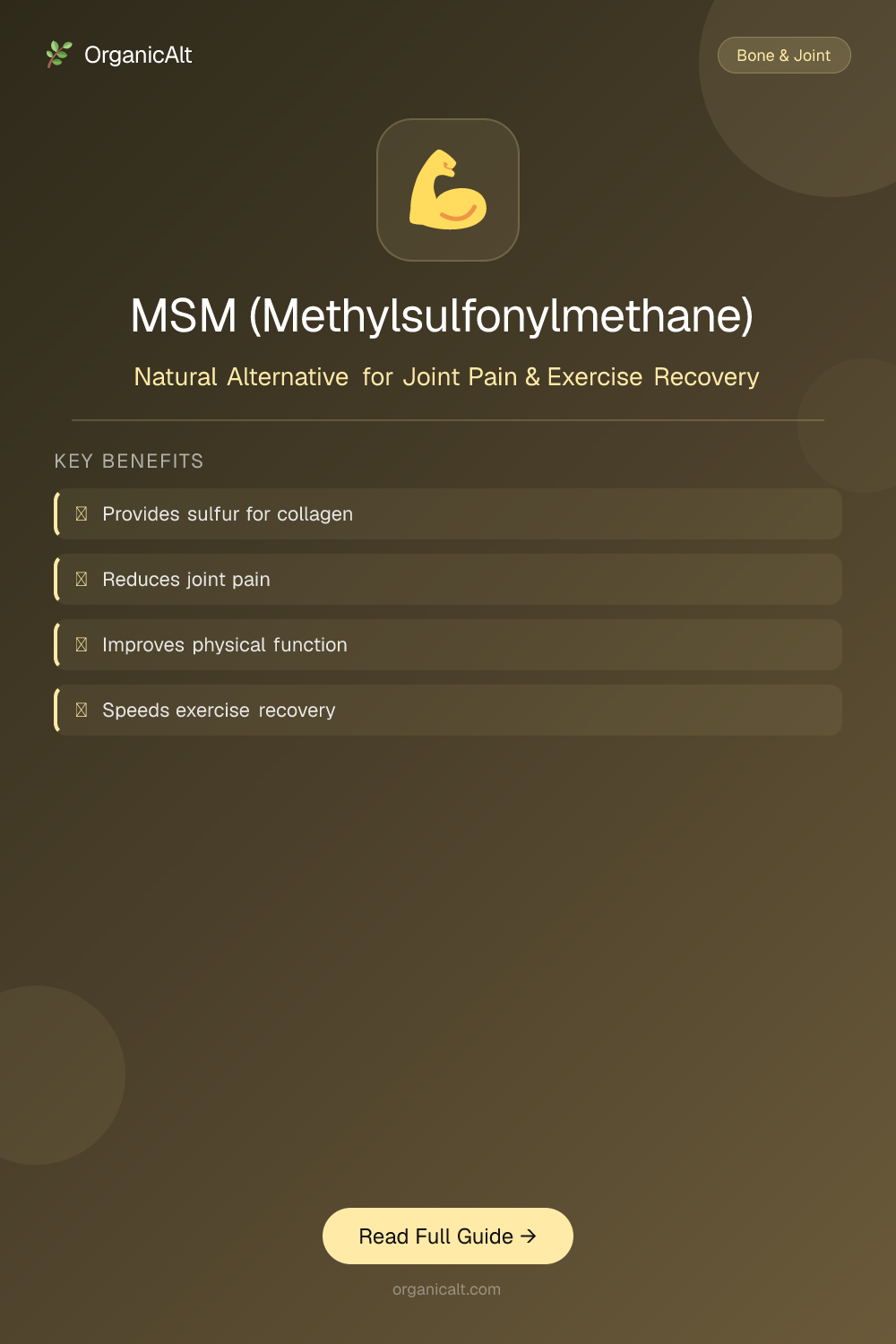 MSM (Methylsulfonylmethane) — Natural Alternative for Joint Pain ...